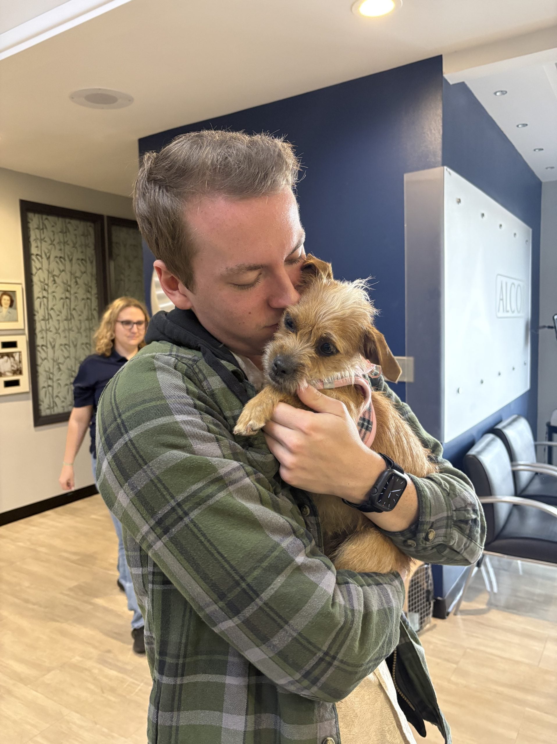 Garrett with puppy