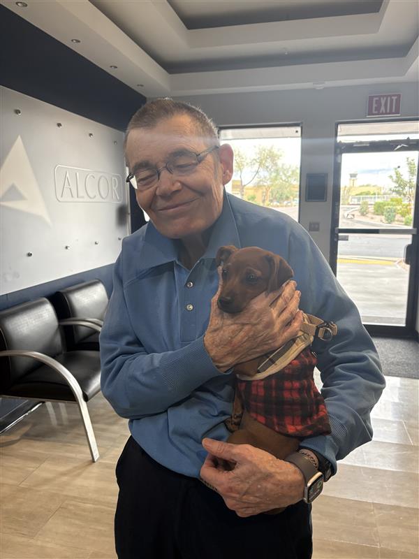 Mike with puppy